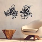 Twin Delicate Floral Butterflies